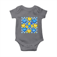 World Down Syndrome Day Baby Onesie Blue Yellow Ribbon Retro Heart Love