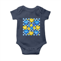 World Down Syndrome Day Baby Onesie Blue Yellow Ribbon Retro Heart Love