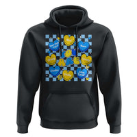 World Down Syndrome Day Hoodie Blue Yellow Ribbon Retro Heart Love