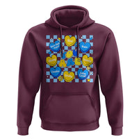 World Down Syndrome Day Hoodie Blue Yellow Ribbon Retro Heart Love