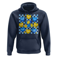 World Down Syndrome Day Hoodie Blue Yellow Ribbon Retro Heart Love