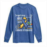 Down Syndrome Awareness Long Sleeve Shirt Rock Your Socks Different Not Less