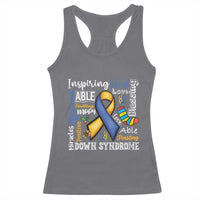 Down Syndrome Awareness Racerback Tank Top Rock Your Socks Different Not Less