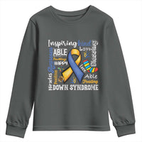 Down Syndrome Awareness Youth Sweatshirt Rock Your Socks Different Not Less