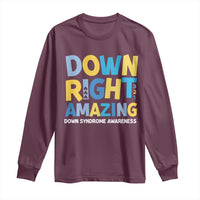 World Down Syndrome Day Long Sleeve Shirt 321 Awareness Support Down Right Amazing Three Arrows