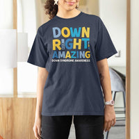 World Down Syndrome Day T Shirt For Women 321 Awareness Support Down Right Amazing Three Arrows