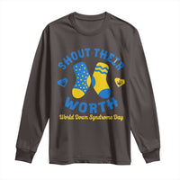 World Down Syndrome Day Long Sleeve Shirt 321 Awareness Support Shout Their Worth
