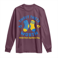 World Down Syndrome Day Long Sleeve Shirt 321 Awareness Support Shout Their Worth
