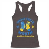 World Down Syndrome Day Racerback Tank Top 321 Awareness Support Shout Their Worth