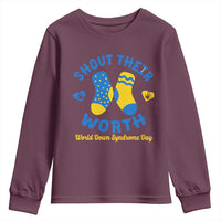 World Down Syndrome Day Youth Sweatshirt 321 Awareness Support Shout Their Worth