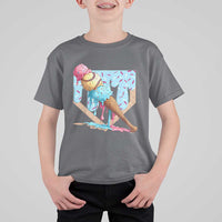Baseball Ice Cream Dripping T Shirt For Kid Baseball Bat Home Plate Drip