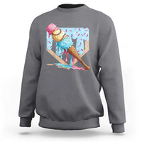 Baseball Ice Cream Dripping Sweatshirt Baseball Bat Home Plate Drip