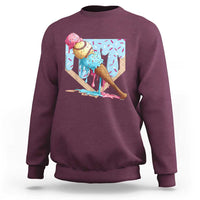 Baseball Ice Cream Dripping Sweatshirt Baseball Bat Home Plate Drip