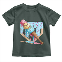 Baseball Ice Cream Dripping Toddler T Shirt Baseball Bat Home Plate Drip