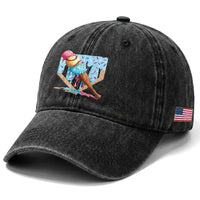 Baseball Ice Cream Dripping Washed Cotton Baseball Cap Baseball Bat Home Plate Drip