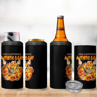 Autistic And Gay Skeleton Explosion 4 in 1 Can Cooler Tumbler - Wonder Print Shop
