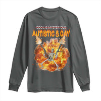 Autistic And Gay Skeleton Explosion Long Sleeve Shirt - Wonder Print Shop