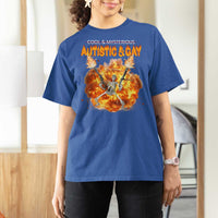 Autistic And Gay Skeleton Explosion T Shirt For Women - Wonder Print Shop