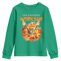 Autistic And Gay Skeleton Explosion Youth Sweatshirt - Wonder Print Shop