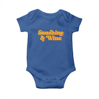 Funny Drinking Baby Onesie Sunshine & Wine Retro Drinking Summer Vintage 70's