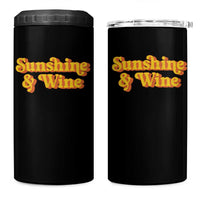 Funny Drinking 4 in 1 Can Cooler Tumbler Sunshine & Wine Retro Drinking Summer Vintage 70's