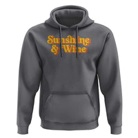 Funny Drinking Hoodie Sunshine & Wine Retro Drinking Summer Vintage 70's