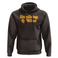 Funny Drinking Hoodie Sunshine & Wine Retro Drinking Summer Vintage 70's