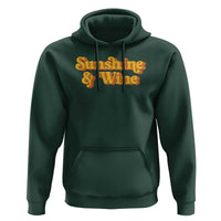 Funny Drinking Hoodie Sunshine & Wine Retro Drinking Summer Vintage 70's