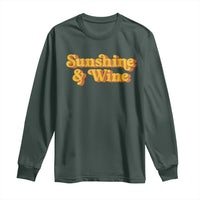 Funny Drinking Long Sleeve Shirt Sunshine & Wine Retro Drinking Summer Vintage 70's