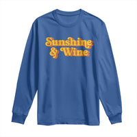 Funny Drinking Long Sleeve Shirt Sunshine & Wine Retro Drinking Summer Vintage 70's
