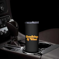 Funny Drinking Skinny Tumbler Sunshine & Wine Retro Drinking Summer Vintage 70's