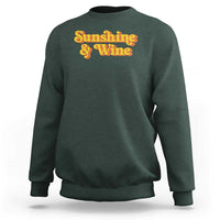 Funny Drinking Sweatshirt Sunshine & Wine Retro Drinking Summer Vintage 70's
