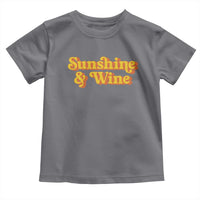 Funny Drinking Toddler T Shirt Sunshine & Wine Retro Drinking Summer Vintage 70's