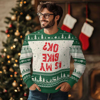 Is My Bike OK? Funny Motorcycle Dirt Bike Biker Ugly Christmas Sweater Funny Mountain Biking Biker Cycling