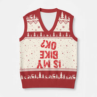 Is My Bike OK? Funny Motorcycle Dirt Bike Biker V-Neck Knit Sweater Vest Funny Mountain Biking Biker Cycling