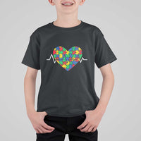 Autism Awareness Love Heart Puzzle Acceptance T Shirt For Kid