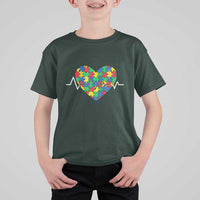 Autism Awareness Love Heart Puzzle Acceptance T Shirt For Kid