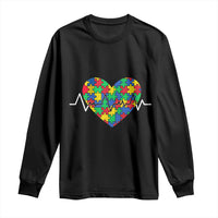 Autism Awareness Love Heart Puzzle Acceptance Long Sleeve Shirt