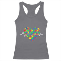 Autism Awareness Love Heart Puzzle Acceptance Racerback Tank Top