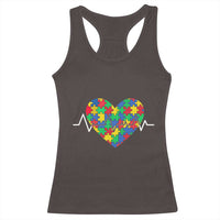 Autism Awareness Love Heart Puzzle Acceptance Racerback Tank Top