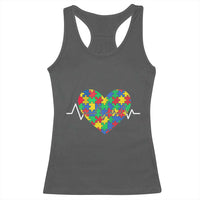 Autism Awareness Love Heart Puzzle Acceptance Racerback Tank Top