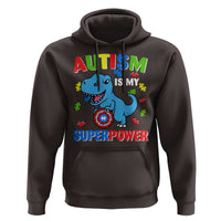 Autism Awareness Is My Superpower Hoodie Cute Dinosaur Dino Kids Boys