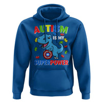 Autism Awareness Is My Superpower Hoodie Cute Dinosaur Dino Kids Boys