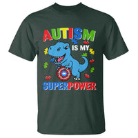 Autism Awareness Is My Superpower T Shirt Cute Dinosaur Dino Kids Boys