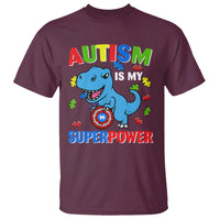 Autism Awareness Is My Superpower T Shirt Cute Dinosaur Dino Kids Boys