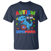 Autism Awareness Is My Superpower T Shirt Cute Dinosaur Dino Kids Boys