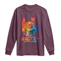 Be Kind ASL Autism Awareness Long Sleeve Shirt Love Sign Language Hand Tie Dye