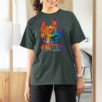 Be Kind ASL Autism Awareness T Shirt For Women Love Sign Language Hand Tie Dye