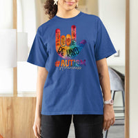 Be Kind ASL Autism Awareness T Shirt For Women Love Sign Language Hand Tie Dye