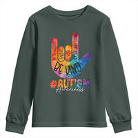 Be Kind ASL Autism Awareness Youth Sweatshirt Love Sign Language Hand Tie Dye